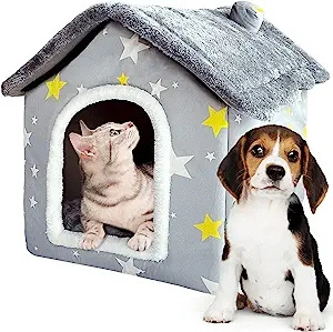 Factory Foldable Cat Dog House Indoor Luxury Kennel Pet Bed Tent Warm Plush Sleeping Nest Puppy Cave Sofa Small Dog Pet House