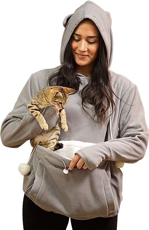 Cat Pet Pouch Hoodie Small Pet Carrier Dog Cat Pouch Hoodie Sweatshirt Kangaroo Pocket Holder Pullover Puppy Pet Carrier Shirts