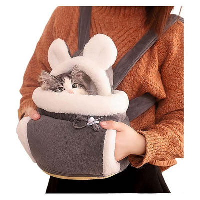 Wholesale Winter Warm Pet Carrier Backpack for Cats Dogs Rabbits Plush Puppy Backpack Travel Shoulder Bag Pet Cat Carrier Bag