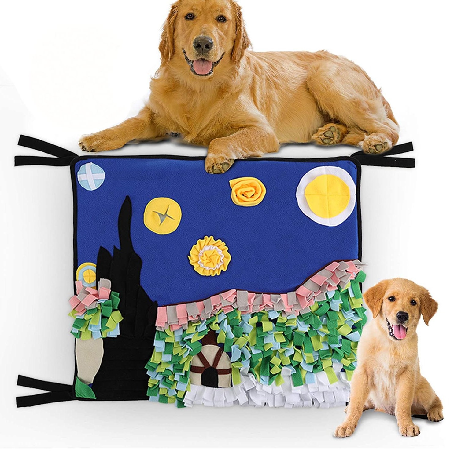 Starry Night Puzzle Pet Snuffle Mat for Dogs Dog Foraging Snuffing Snuffle Mat Pet Dog Snuffle Mat Sniffing Training Slow Feeder