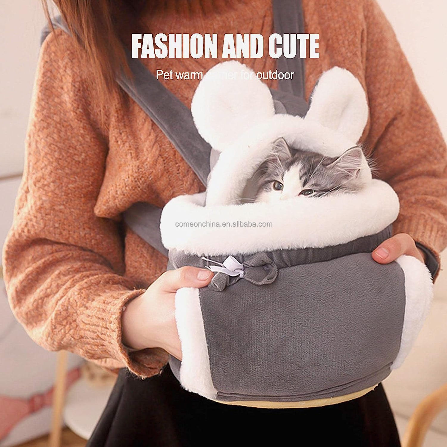 Korean Plush Cat Backpack Transport Bag Pet Backpack Carrier for Cats and Puppies Winter Cat Carrier Backpack Pet Carrier Bag