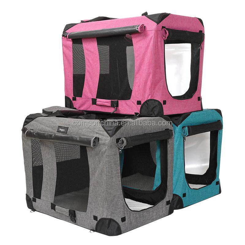 Wholesale Collapsible Travel Pet Soft Crate for Large Dogs Cages Carriers Kennel Indoor Outdoor Portable Folding Pet Soft Crate