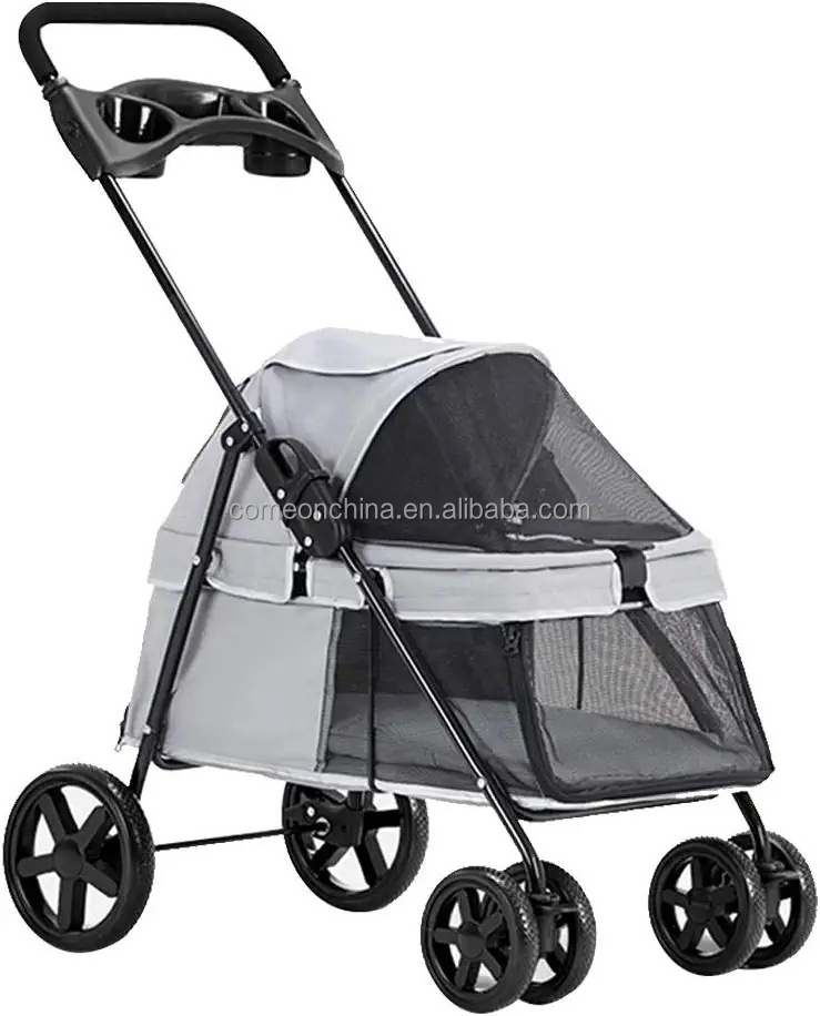 Pet Stroller for Small Medium Large Dogs Cats 4 wheels cochecito de mascotas Portable Lightweight Easy to Fold Pet Stroller