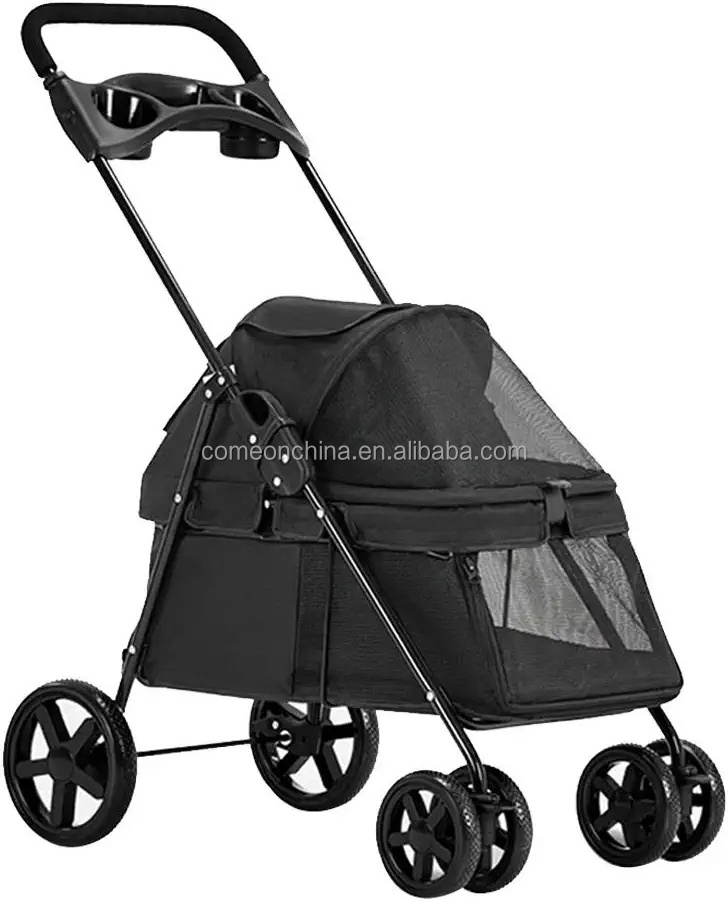 Pet Stroller for Small Medium Large Dogs Cats 4 wheels cochecito de mascotas Portable Lightweight Easy to Fold Pet Stroller