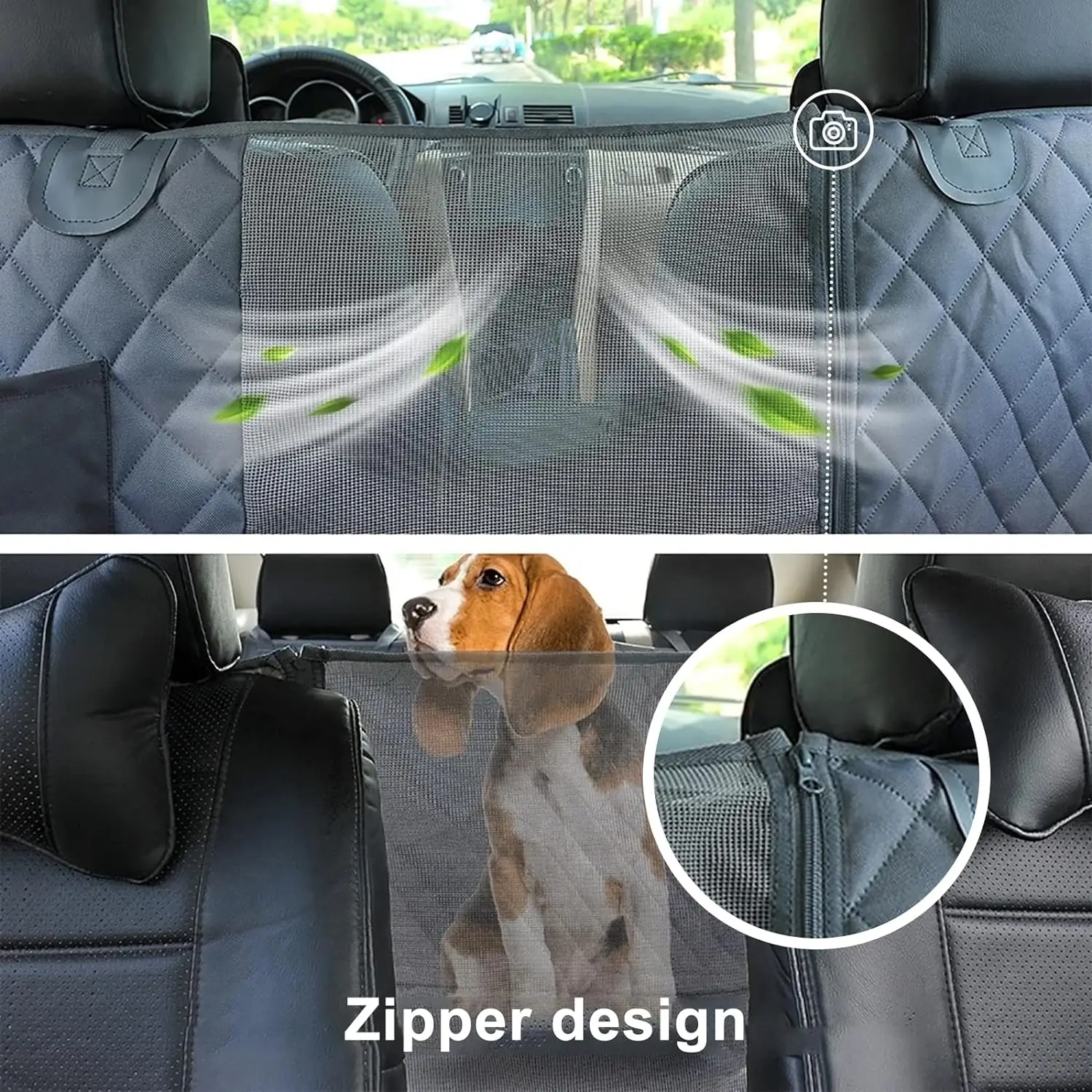 back seat extender for dogs hammock car pet backseat cover with mesh window dog back seat cover protector for pets waterproof