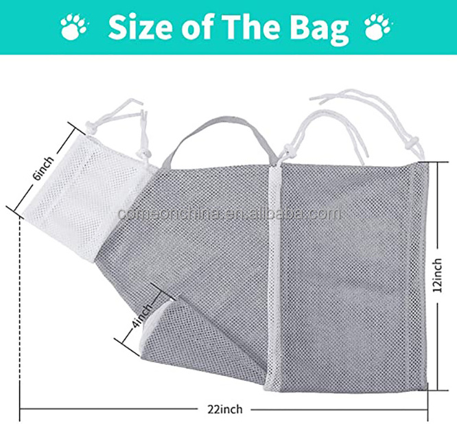 OEM bolsa de bano para gatos Mesh Cat Grooming Bath Bag Adjustable Restraint Cleaning Cat Shower Washing Bathing Net Bag Grey