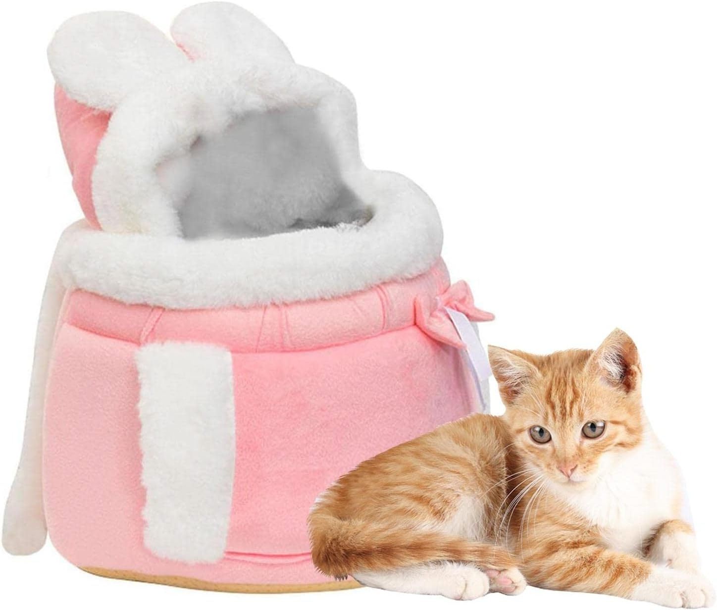 Korean Plush Cat Backpack Transport Bag Pet Backpack Carrier for Cats and Puppies Winter Cat Carrier Backpack Pet Carrier Bag