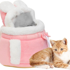 Korean Plush Cat Backpack Transport Bag Pet Backpack Carrier for Cats and Puppies Winter Cat Carrier Backpack Pet Carrier Bag