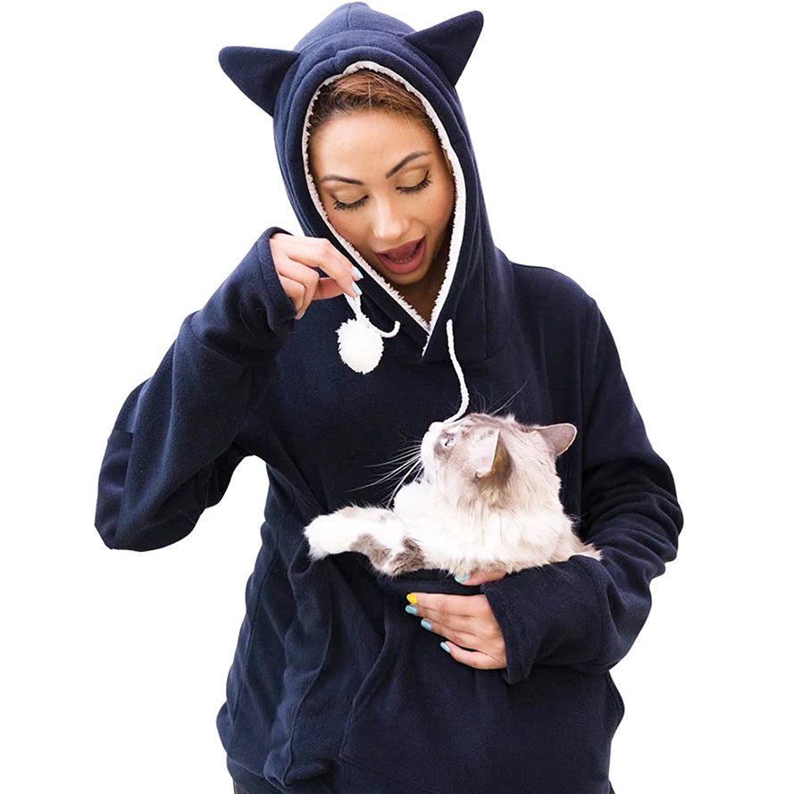 Cat Pet Pouch Hoodie Small Pet Carrier Dog Cat Pouch Hoodie Sweatshirt Kangaroo Pocket Holder Pullover Puppy Pet Carrier Shirts