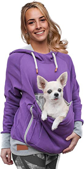 Women High Quality Pet Pouch Hoodie with Kangaroo Pocket Cat Carrier Small Dog Holder Sweatshirt Pet Lovers Pet Pouch Hoodie