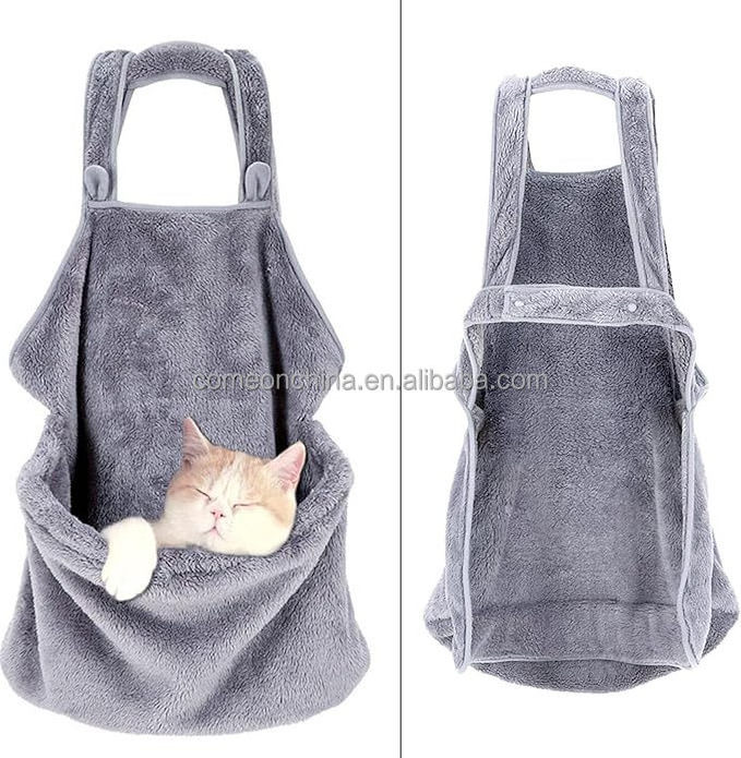 Factory Pet Carrier Bag Sling Travel Soft Cat Apron with Pocket Carrying Bag for Small Dog Hands-Free Shoulder Pet Carrier Bag