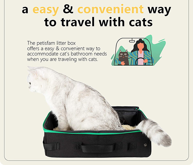 Portable Travel Cat Toilet Litter Box Carrier with Lid Litiere pour chat Travel Cat Bag Rabbit Litter Drawer Box for Easy Drive