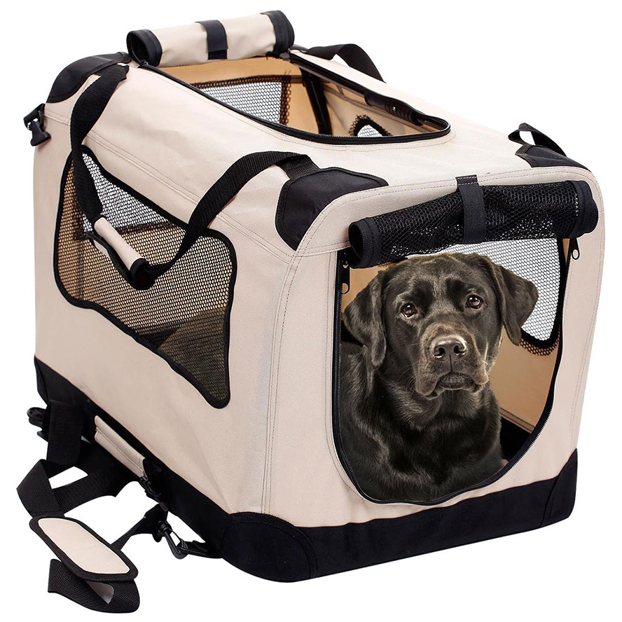 Washable Modern Foldable Soft Dog Crate Carry Travel Collapsible Dog Crate Cages Kennels Large Outdoor Indoor XXL XXXL Dog Crate