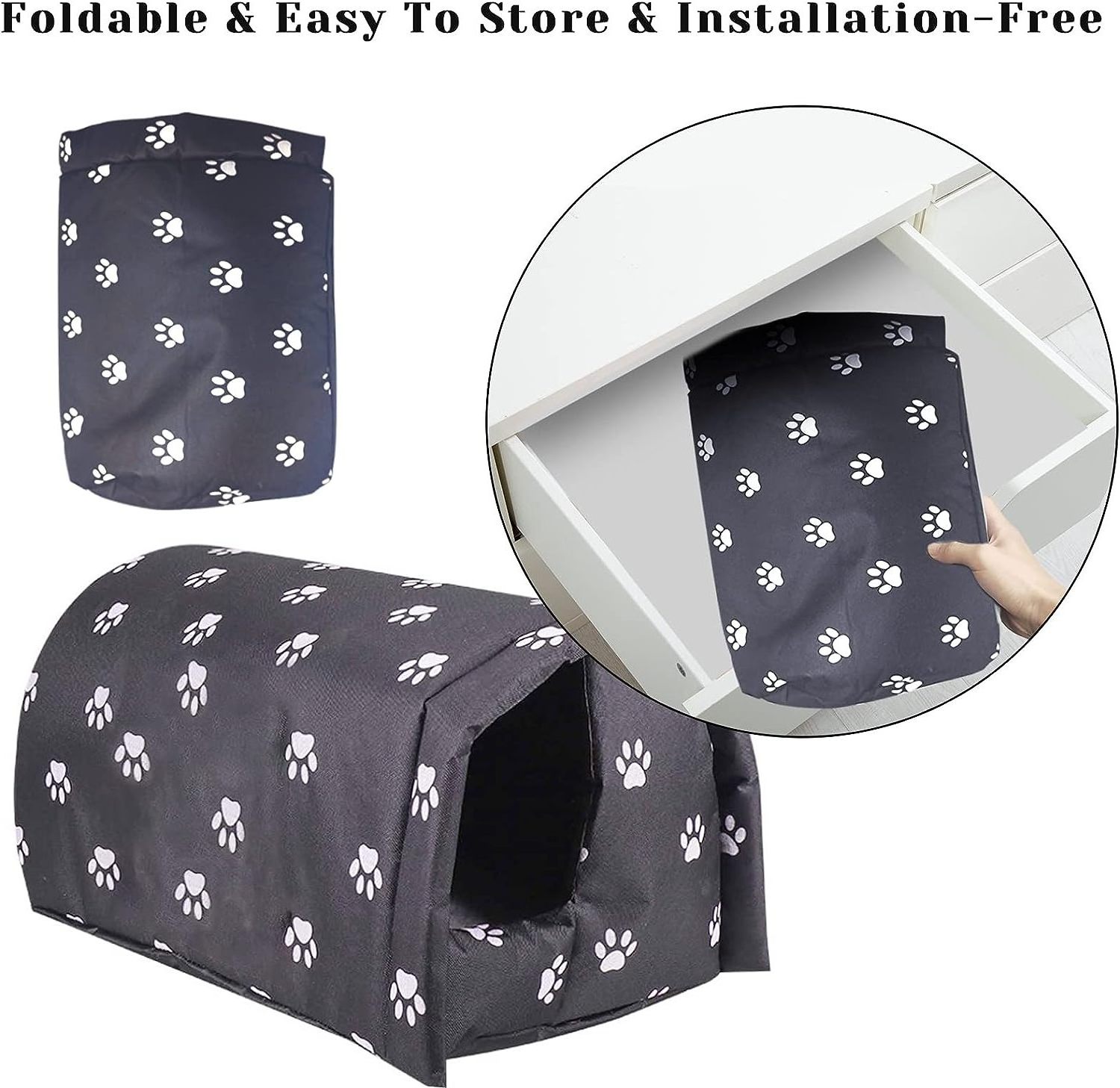 Weatherproof Outdoor Cat Shelter Multiple Cats House Cozy Pet Cave Bed Dog Winter Wild Animal Stray Cat House Outdoor Waterproof