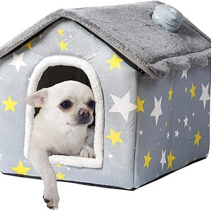 Factory Foldable Cat Dog House Indoor Luxury Kennel Pet Bed Tent Warm Plush Sleeping Nest Puppy Cave Sofa Small Dog Pet House