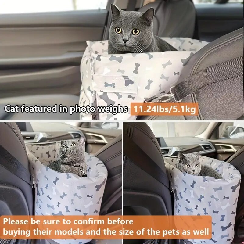 Fashion Print pet dog booster seat car center console seat for dog Tote Central Control Armrest pet booster seat for small dogs