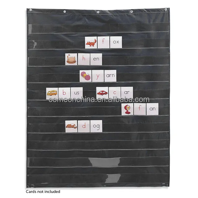 Wall Hanging Standard Pocket Chart Classroom Supplies Clear 10 Pockets Gifts for Teachers Preschool Home Classroom Pocket Chart