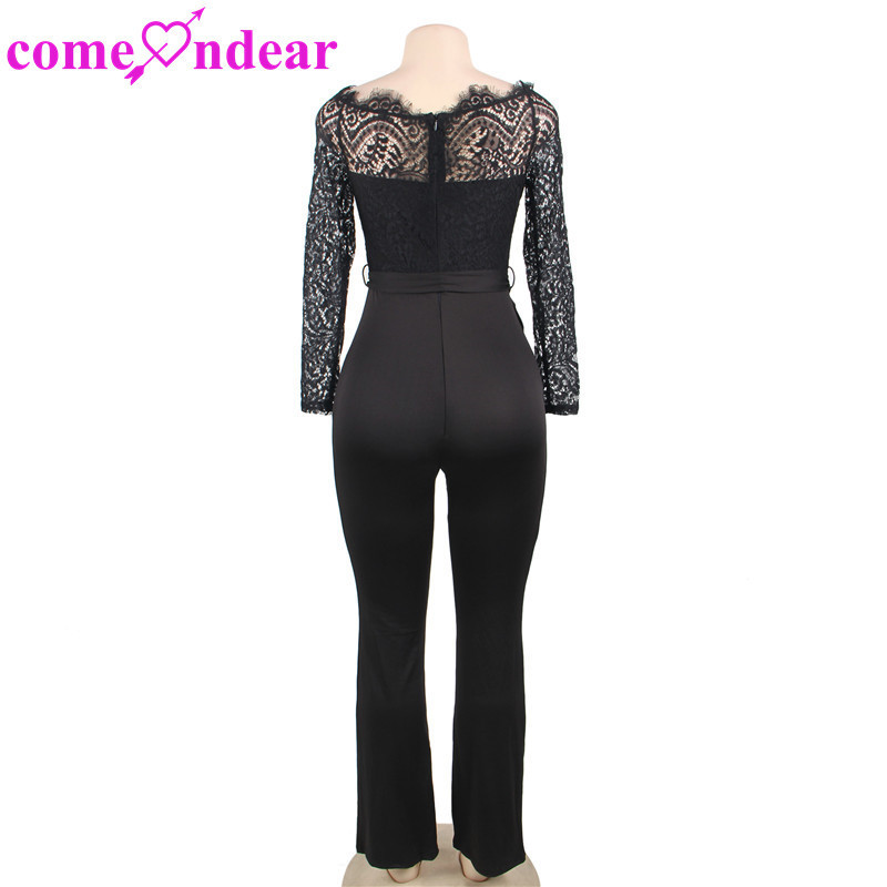 Low price on sale lace stitching wide leg fashion jumpsuit women casual outfit sexy jumpsuits club wear