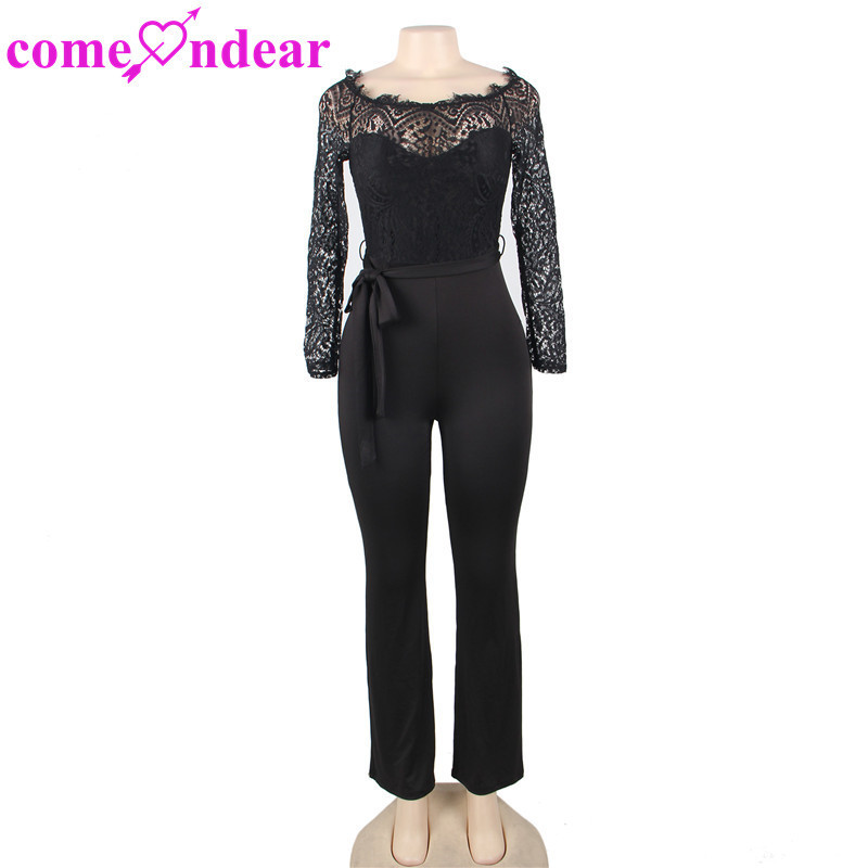 Low price on sale lace stitching wide leg fashion jumpsuit women casual outfit sexy jumpsuits club wear