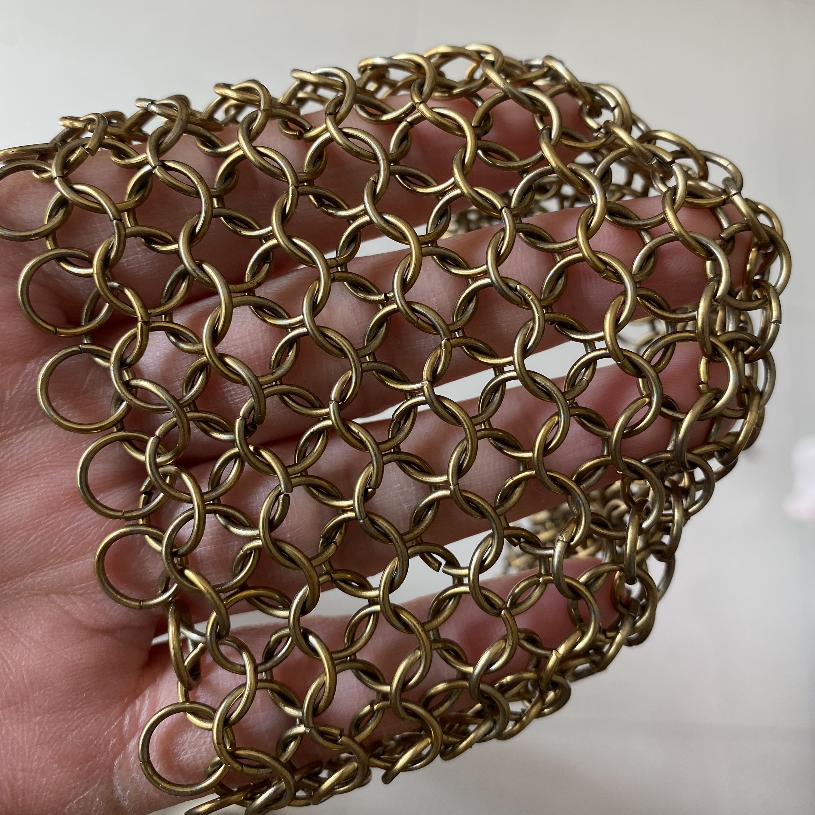 Stainless Steel Scrubber Copper Brass Chain Mail Decorative Ring Circle Metal Mesh Coil Drapery Curtain Sheet Wall