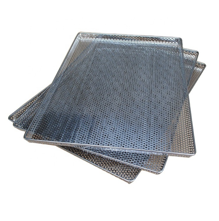 Customized Stainless Steel Perforated Dehydrator Cooling Baking Oven Rack Trays for trolley flower Herb drying