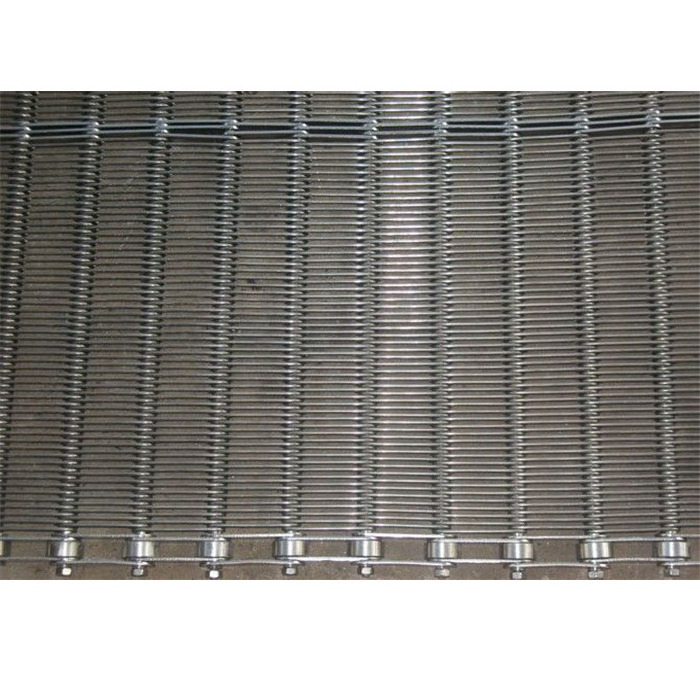 Customized 304 Stainless Steel Eye Link Ring Mesh Conveyor Belt For Food Transportation Line