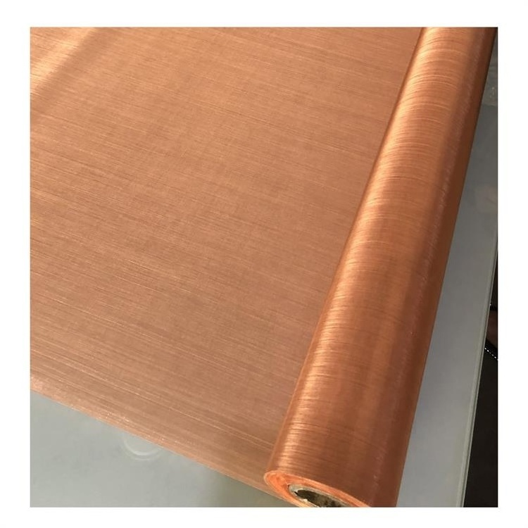 180 200 250 mesh red copper mesh  ultra fine emf shielding pure copper metal wire mesh fabric