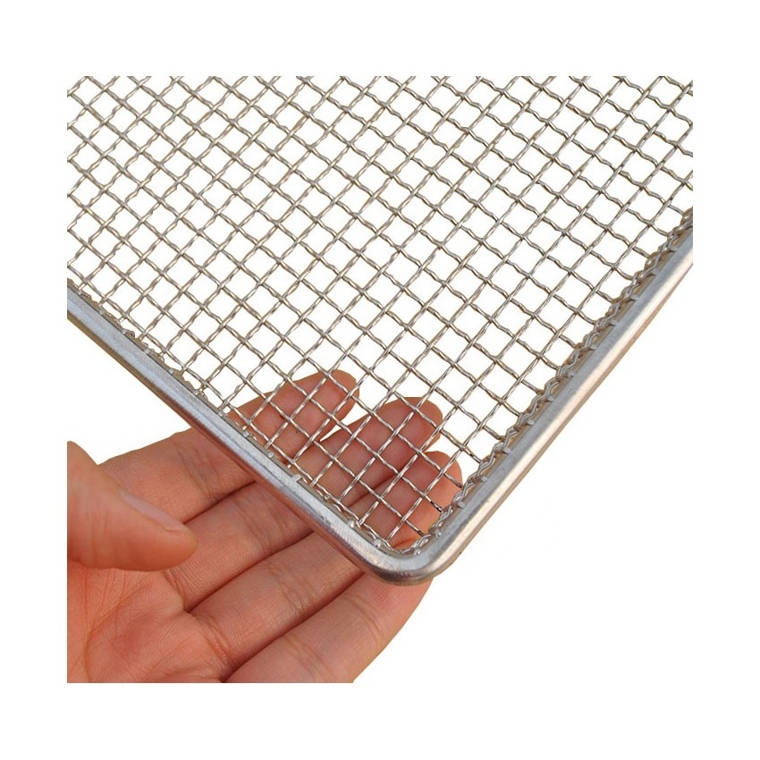 Custom size Stainless Steel Oven SS Wire Mesh Baking Tray Pans for Meat Roasting