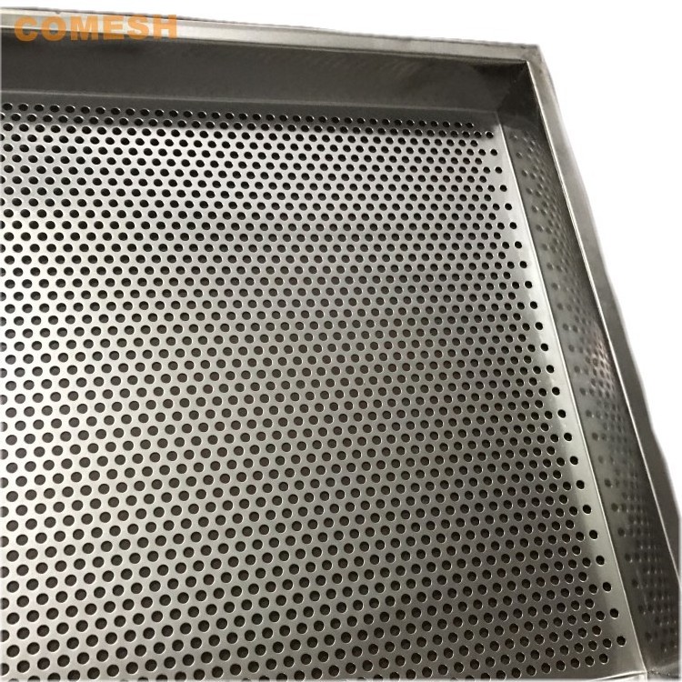 1mm Thickness Stainless Steel Perforated Round Hole Drying Tray