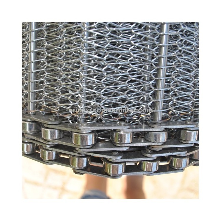 Food Grade 304 Stainless Steel Chain Link Spiral Wire Mesh Conveyor Belt