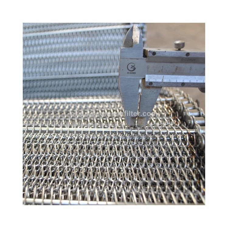 Food Grade 304 Stainless Steel Chain Link Spiral Wire Mesh Conveyor Belt