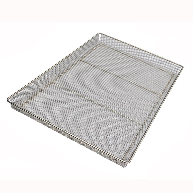 Food Grade Stainless Steel Drying Tray Woven Wire Mesh Serving Trays