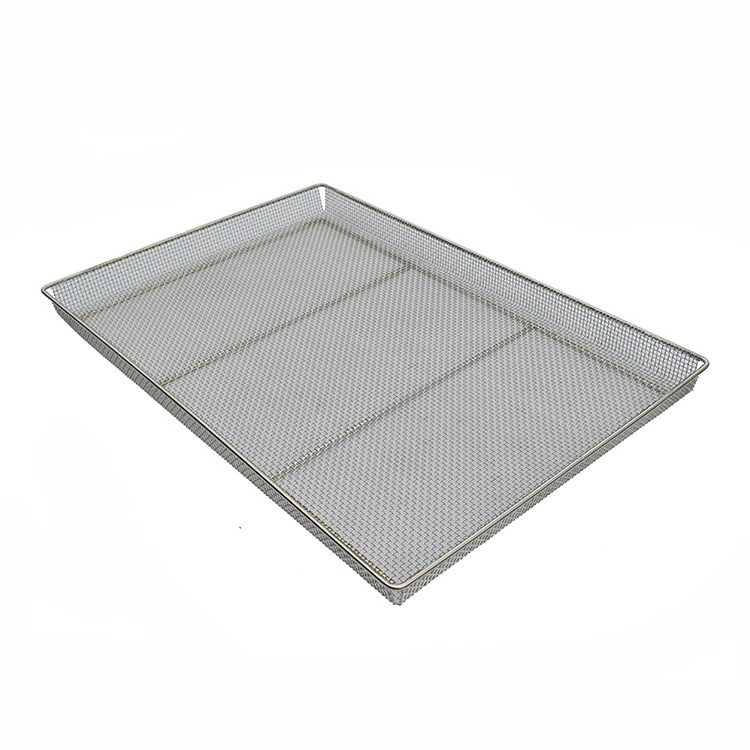 Food Grade Stainless Steel Drying Tray Woven Wire Mesh Serving Trays