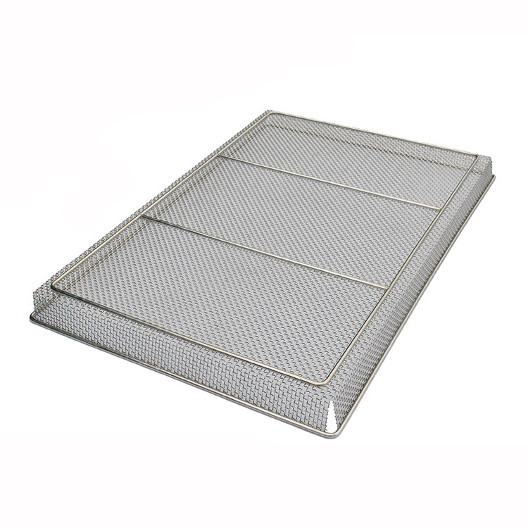 Food Grade Stainless Steel Drying Tray Woven Wire Mesh Serving Trays