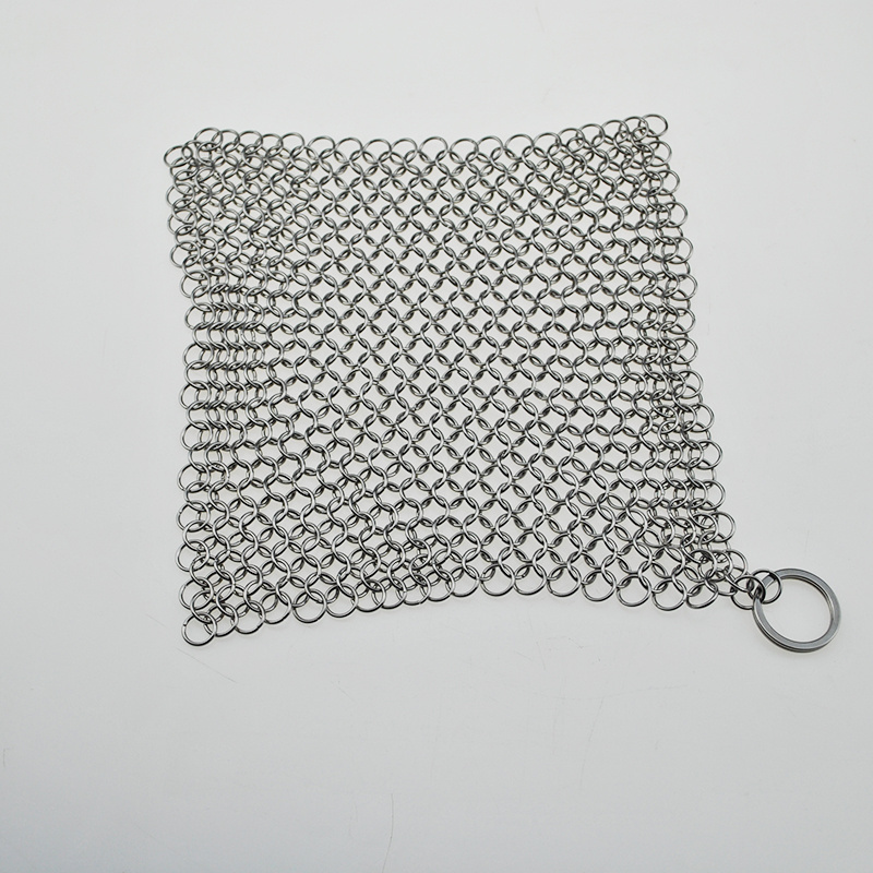 Manufacturer 316 Stainless Steel Chainmail Scrubber Cast Iron Cleaner Ring screen mesh