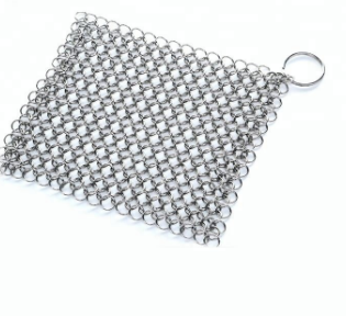 square Stainless Steel 304 316 Rings Mesh Chainmail Scrubber