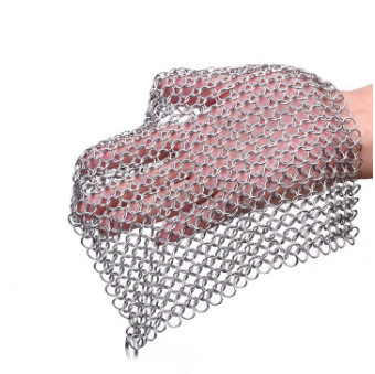 square Stainless Steel 304 316 Rings Mesh Chainmail Scrubber