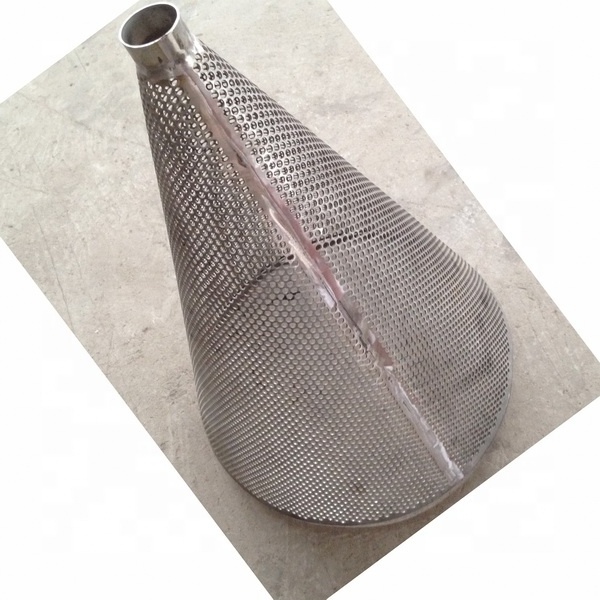 Food Grade Perforated Cone Stainless Steel Filter Strainers Tube