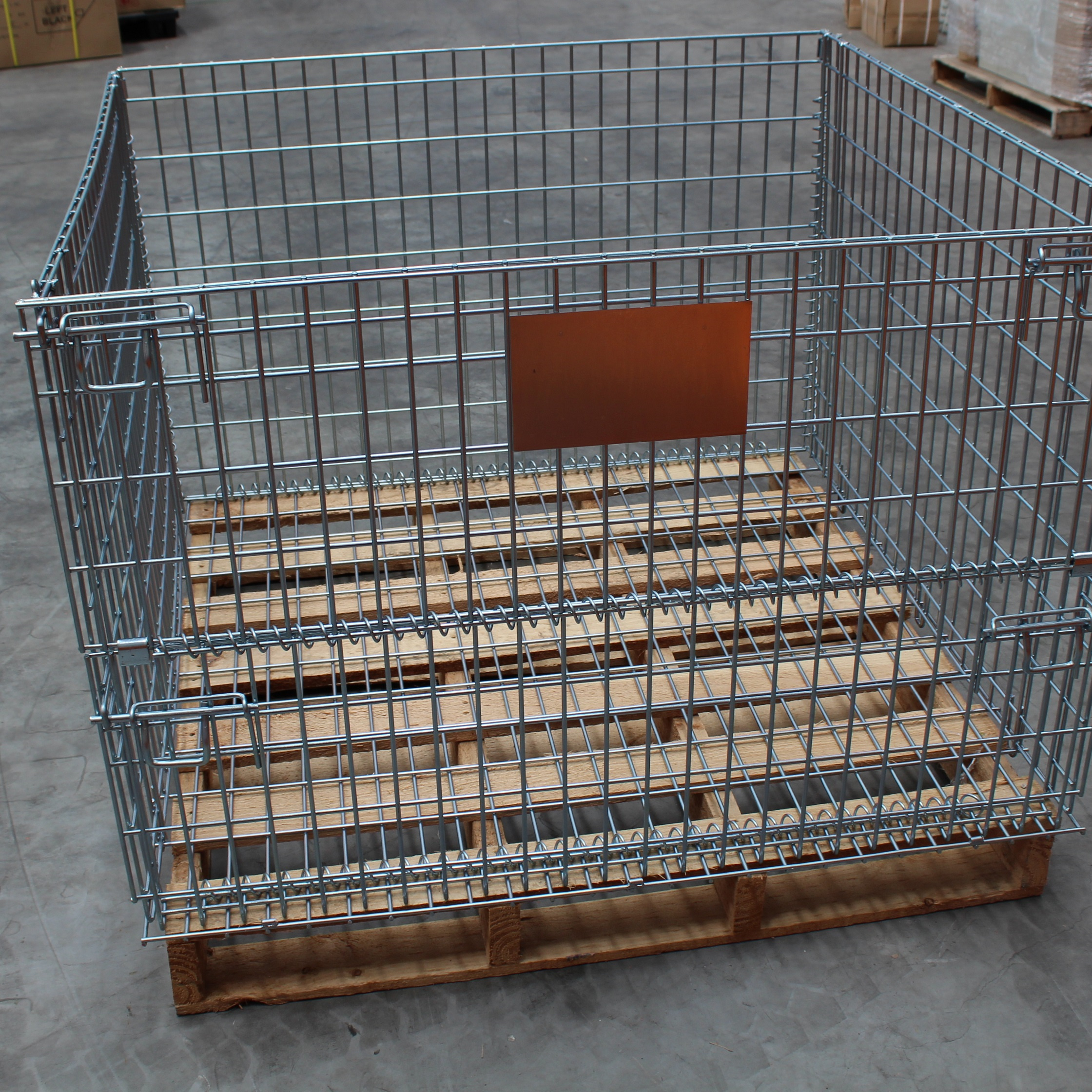 Galvanized Storage Cages Wire Basket Stillage Cage Wire Mesh Containers Warehouse Industrial Mesh Container For PET Preforms