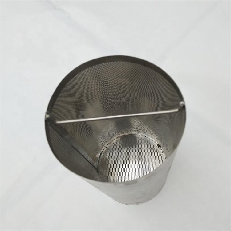 Stainless steel perforated metal tube bucket basket