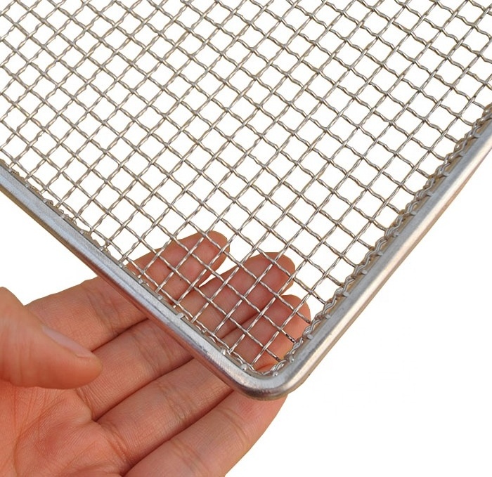 Custom size Stainless Steel Oven SS Wire Mesh Baking Tray Pans for Meat Roasting