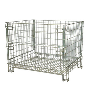 Galvanized Storage Cages Wire Basket Stillage Cage Wire Mesh Containers Warehouse Industrial Mesh Container For PET Preforms