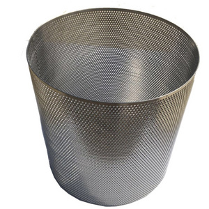 Stainless steel perforated metal tube bucket basket