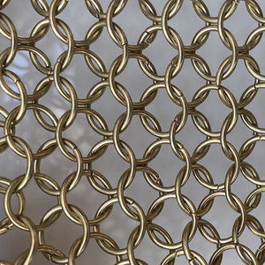 Gold Color Metal  Stainless Steel 304 Decoration Chain Mail Ring Mesh Curtain Fabric