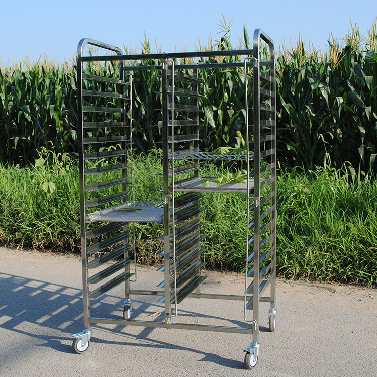 High Standard Customized Size Stainless Steel Knocked-Down Baking Tray Rack Trolley for Drying and Baking