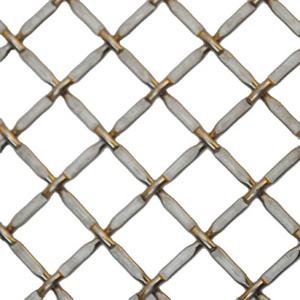 decorative metal mesh woven type big wire crimped decorative lock crimp wire mesh  for door