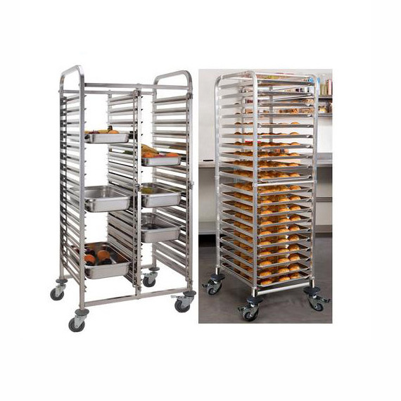 High Standard Customized Size Stainless Steel Knocked-Down Baking Tray Rack Trolley for Drying and Baking