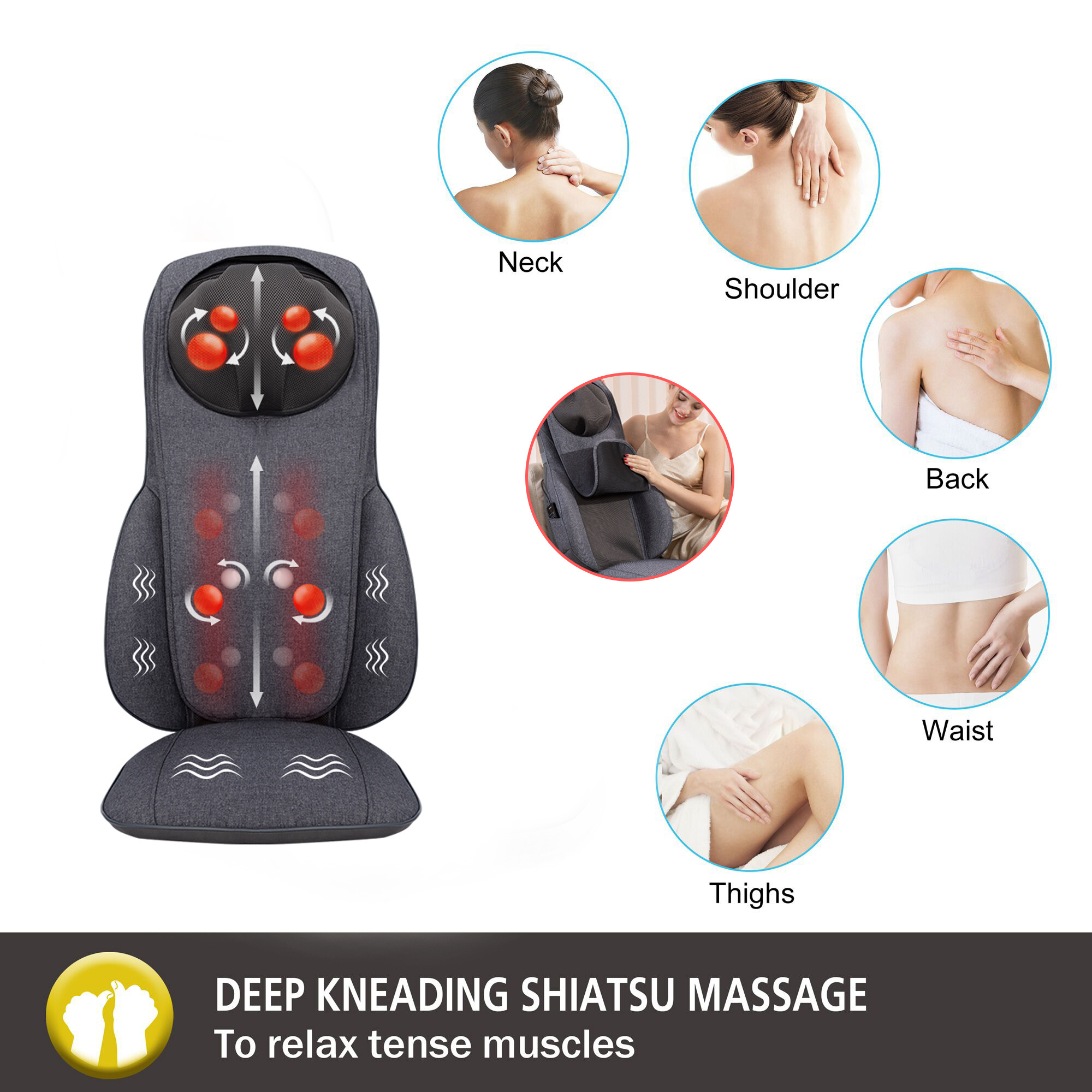 2022 Latest designed Shiatsu Massage cushion with heat &vibration