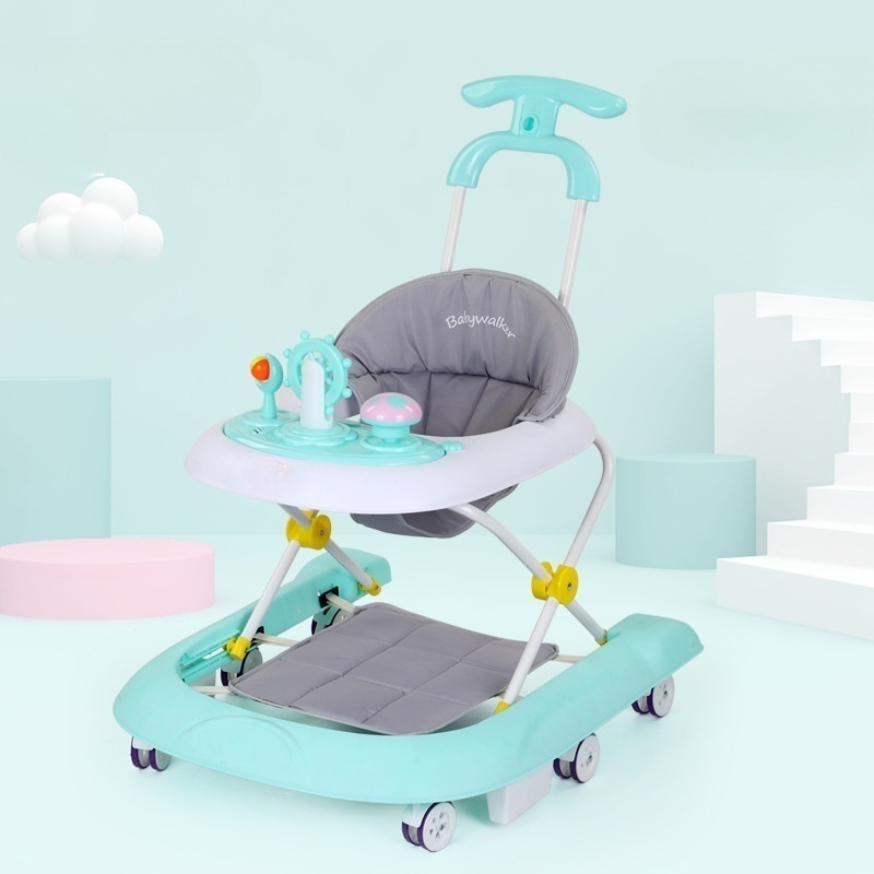 Wholesale baby Walkers Prevent O-legs 2-in-1 multifunction with awning 5-speed height adjustment with music baby walkers