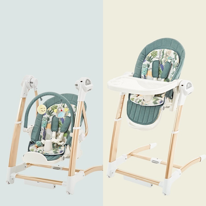 3 in1 Coax Artifact Dining Chair Baby Folding Smart Electric Baby Rocking Chair  Swings 0-6 Years Old